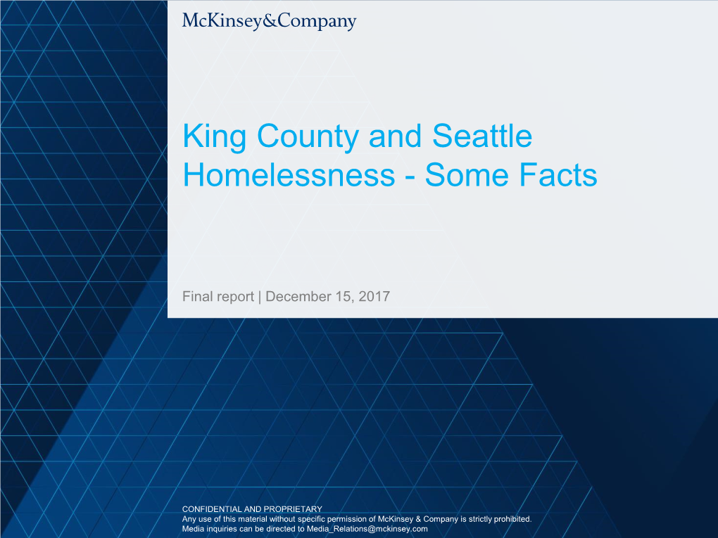 King County and Seattle Homelessness - Some Facts