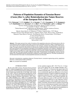 Population Dynamics of Eurasian Beaver After Reintroduction