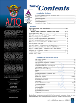 Contents Association Business 2010 A/TA Board of Officers & Convention Staff