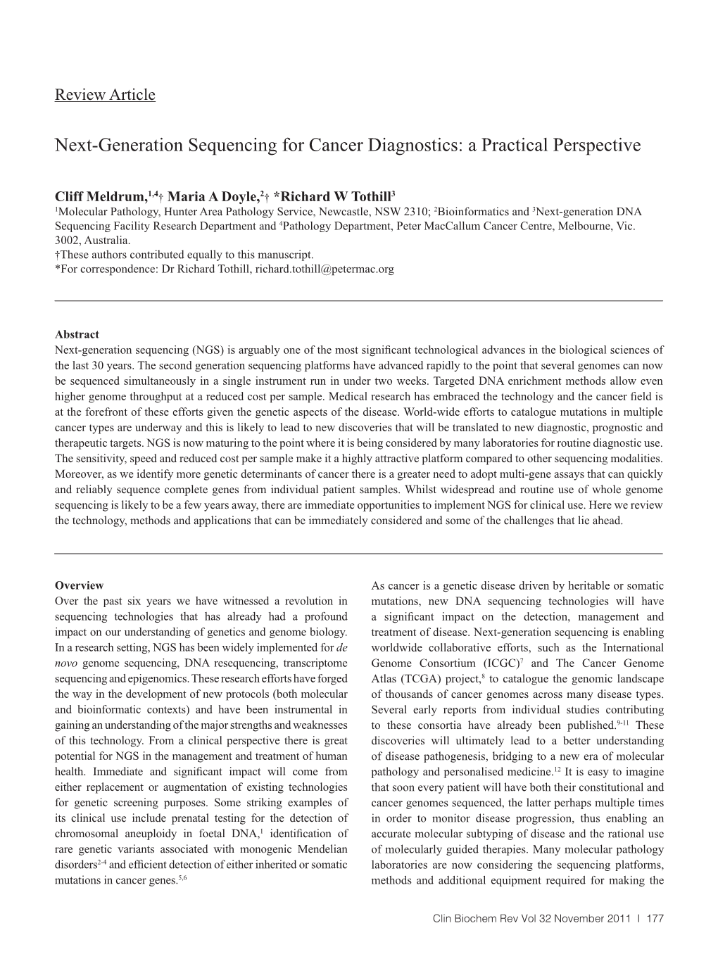 Next-Generation Sequencing for Cancer Diagnostics: a Practical Perspective