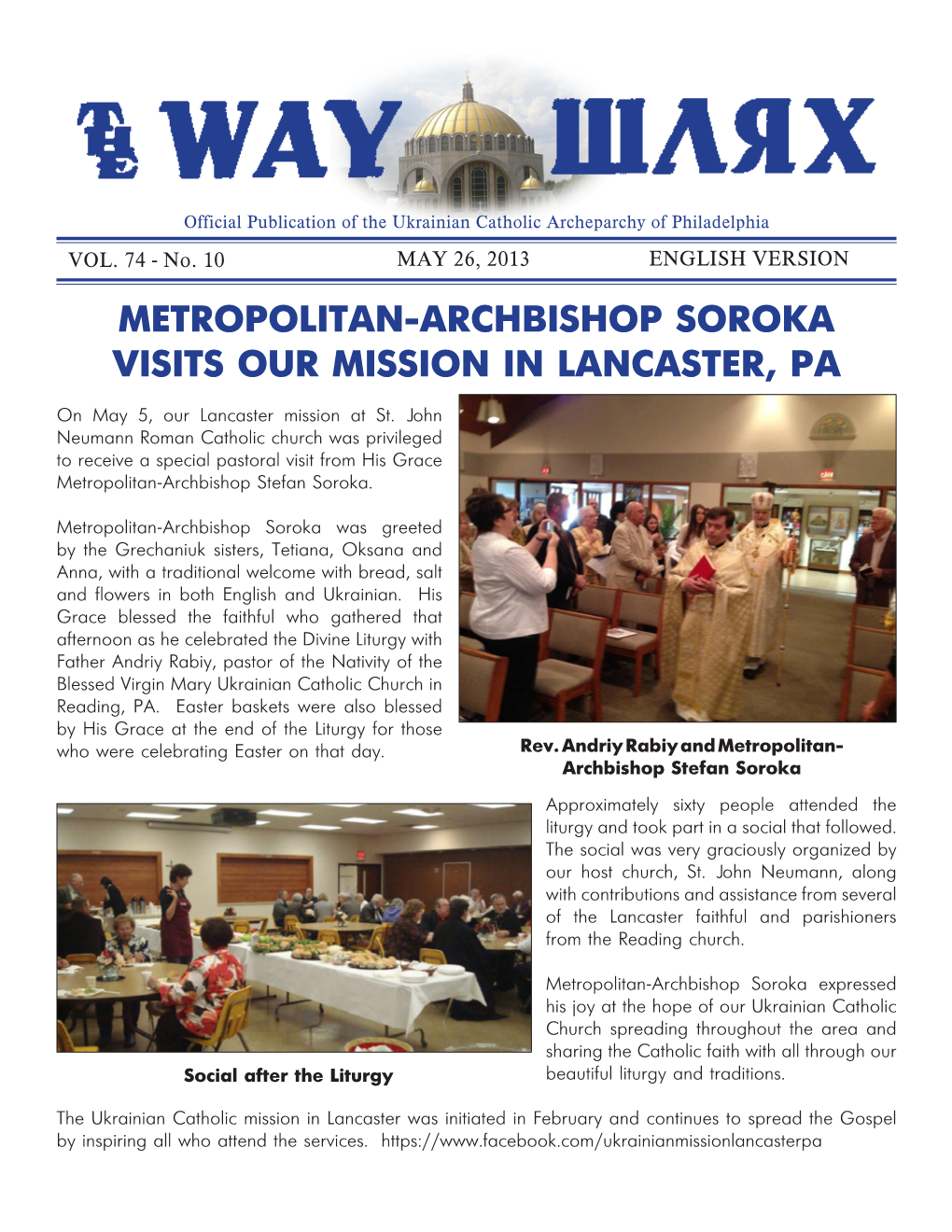 Metropolitan-Archbishop Soroka Visits Our Mission in Lancaster, Pa