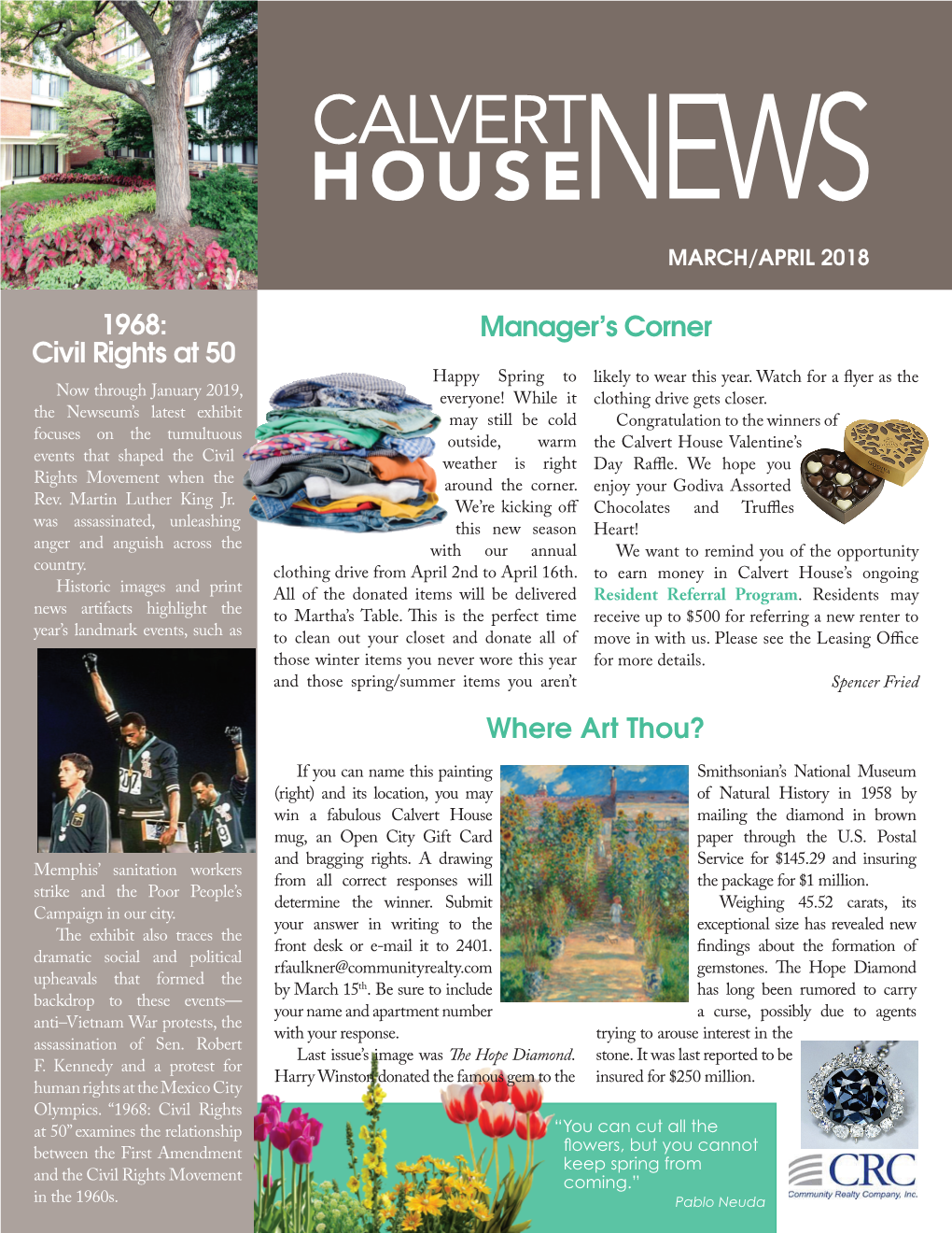 Calvert Housenews March/April 2018