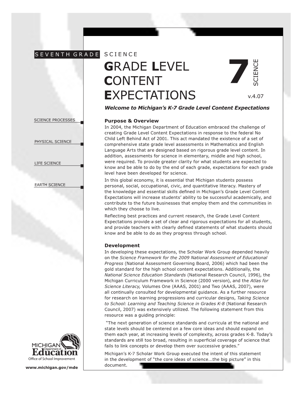 Grade Level Content Expectations