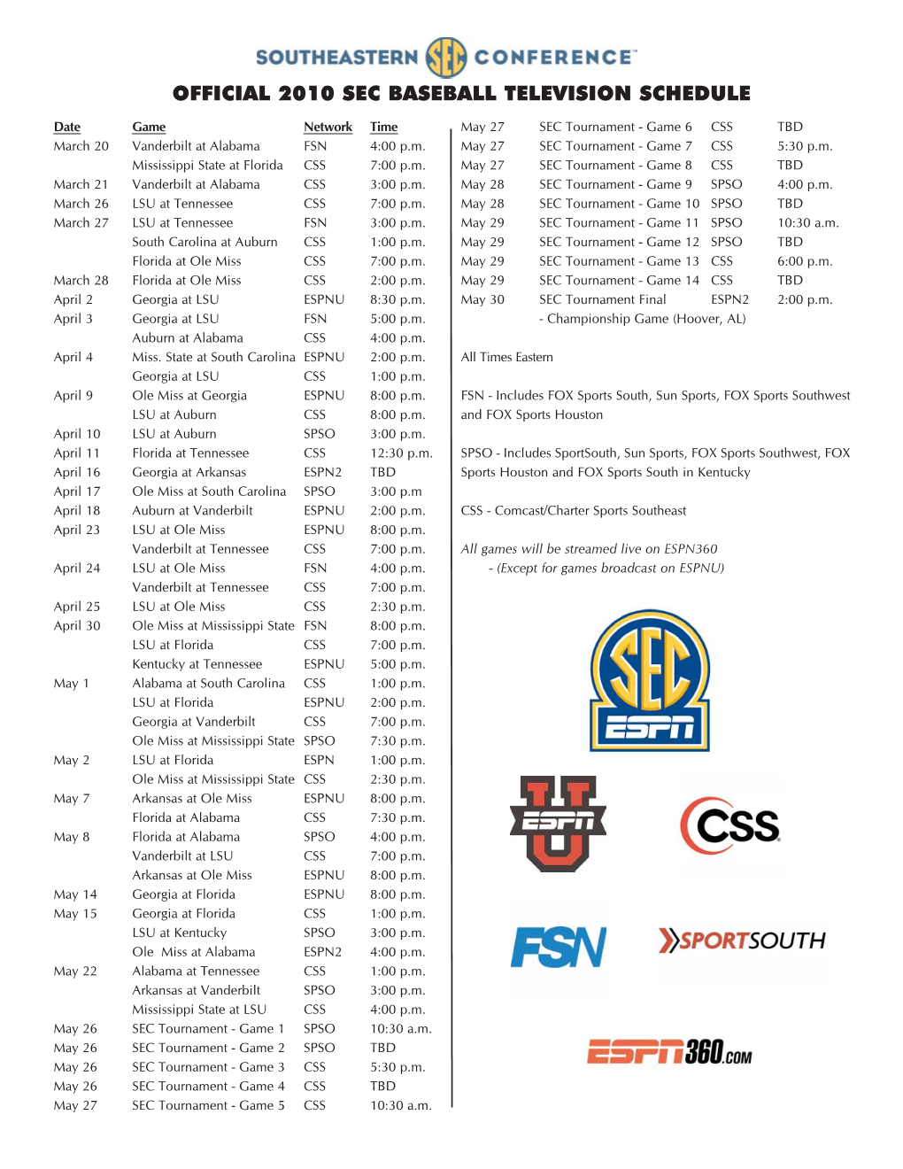 2010 TV Schedule.Qxp