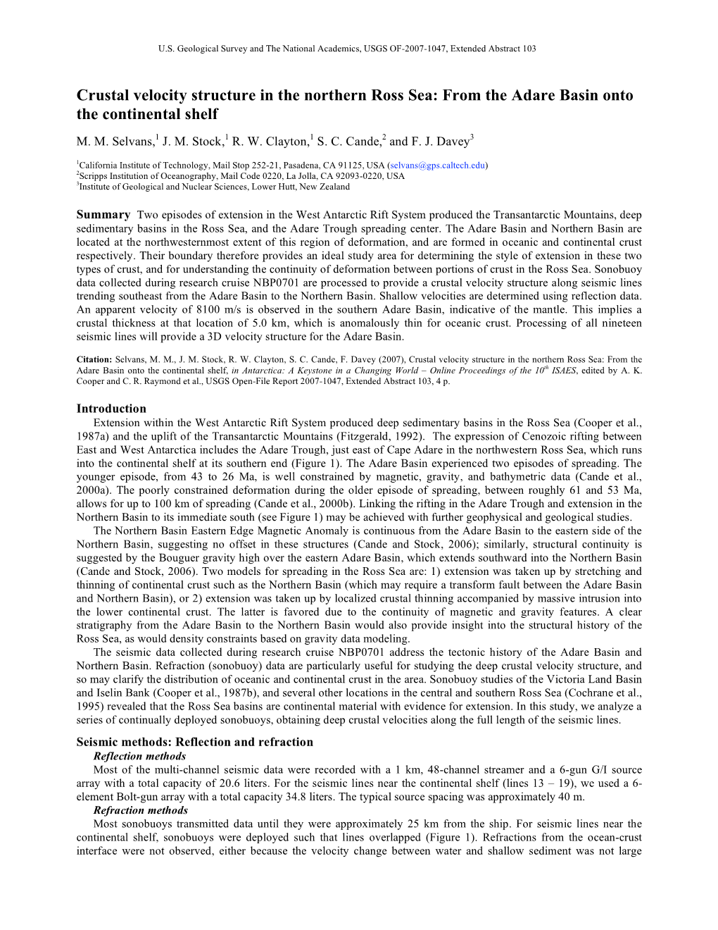 USGS Open-File Report 2007-1047 Extended Abstract