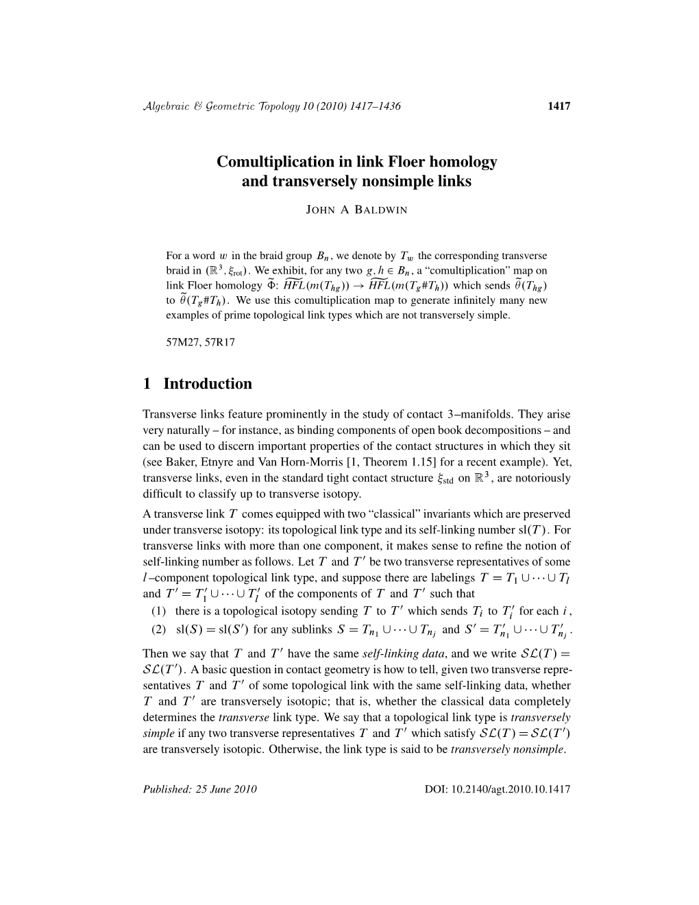 Comultiplication in Link Floer Homologyand Transversely Nonsimple Links