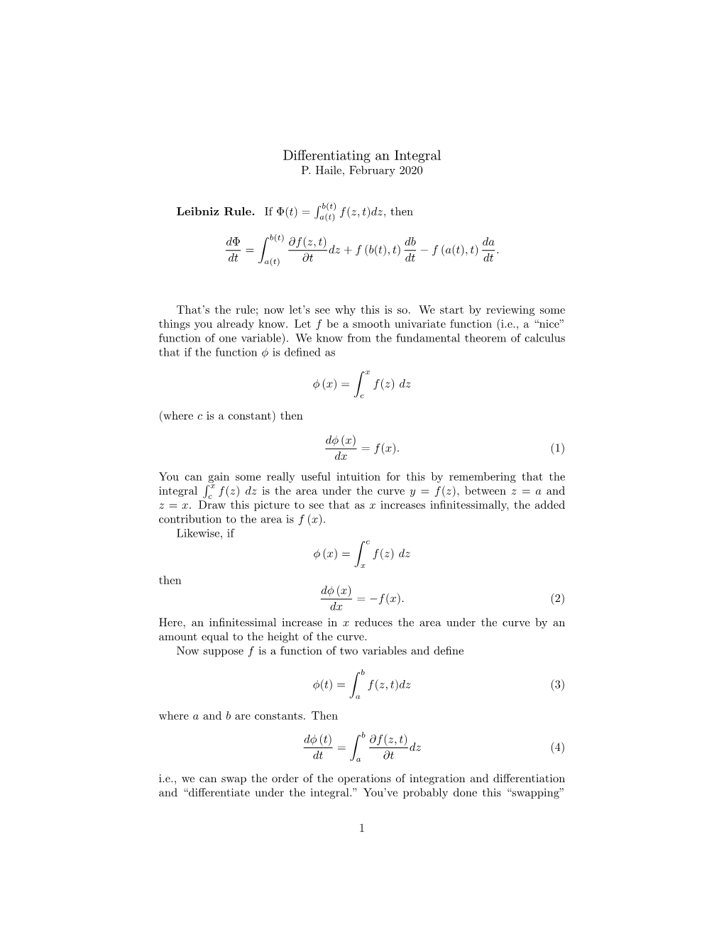 Differentiating an Integral