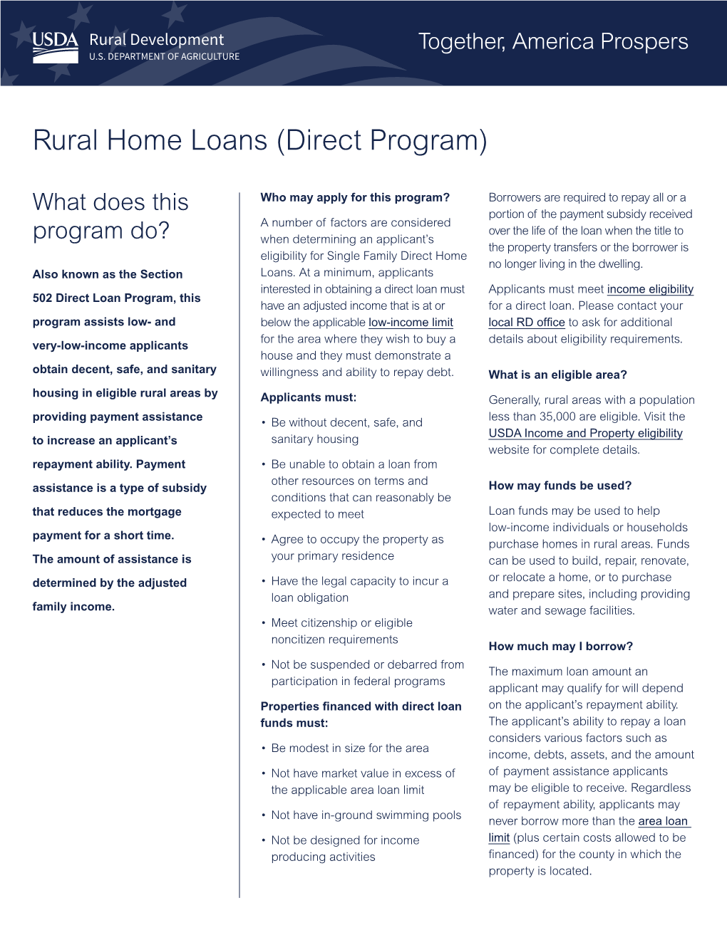 Rural Home Loans (Direct Program)