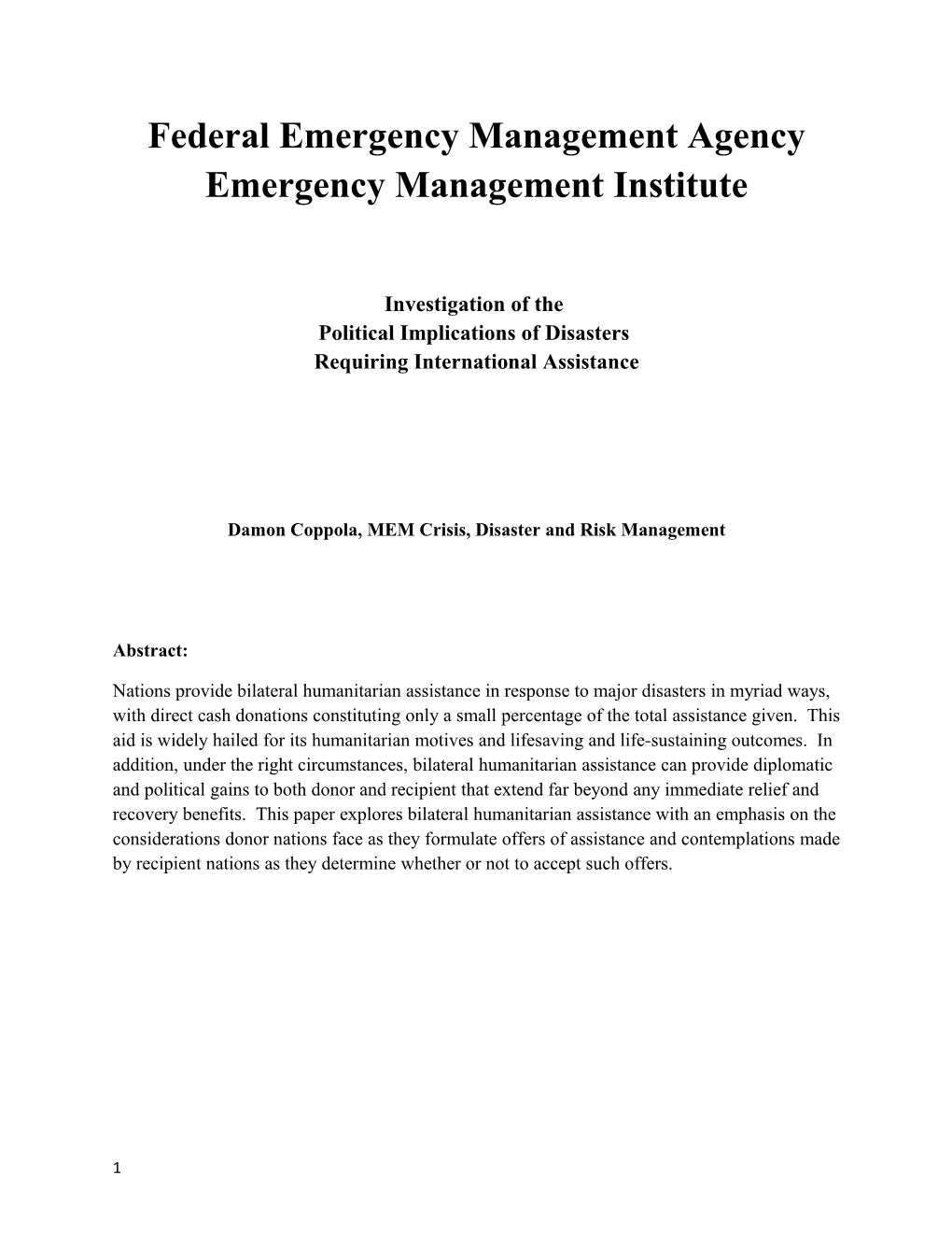 Federal Emergency Management Agency s2