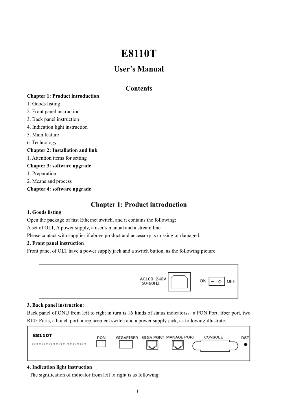 Chapter 1: Product Introduction