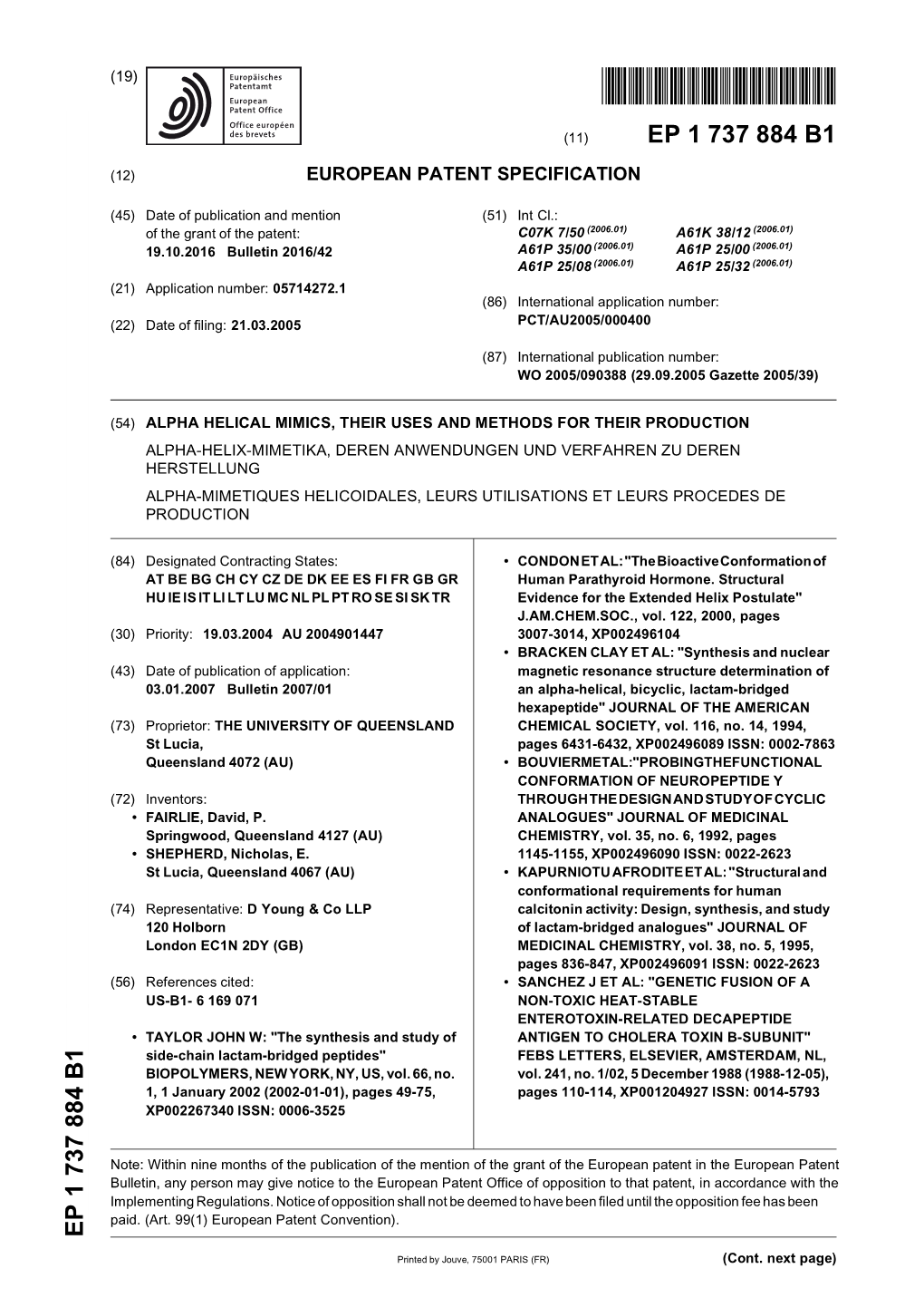 Alpha Helical Mimics, Their Uses and Methods for Their