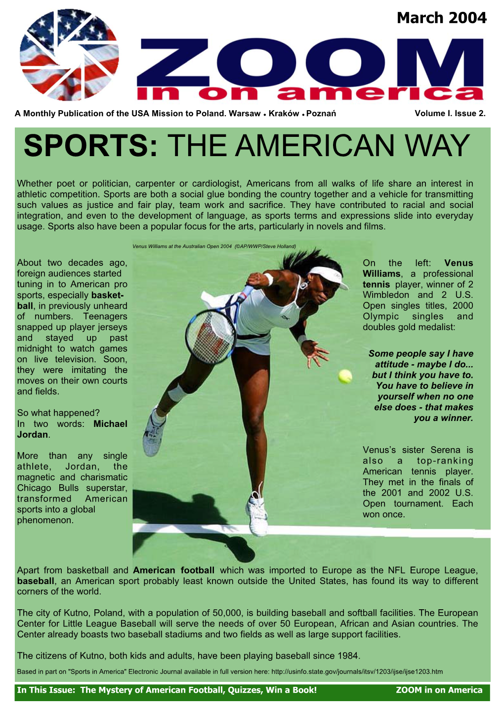 Zoom Issue 2: Sports: the American