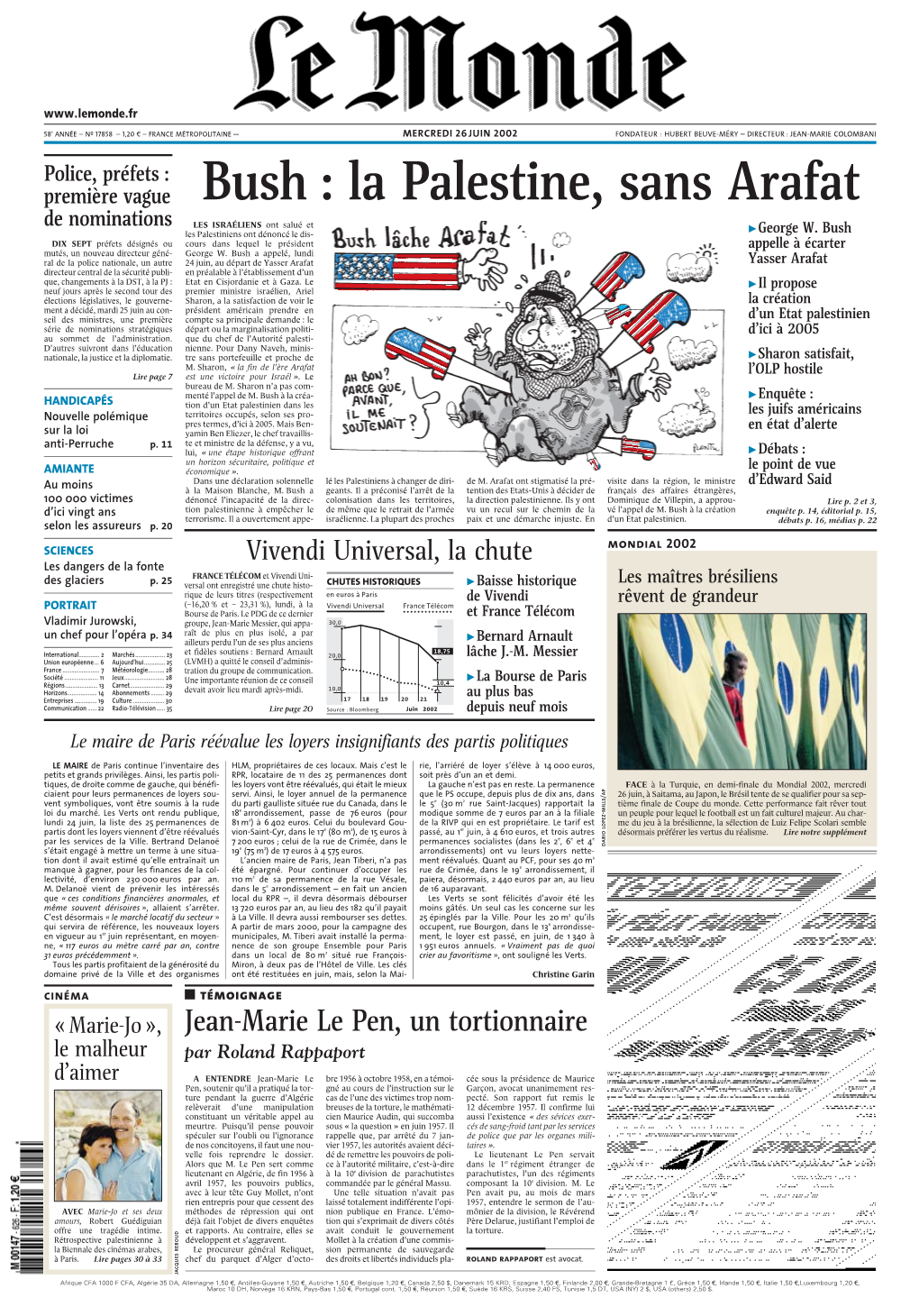 LE MONDE/PAGES<UNE>