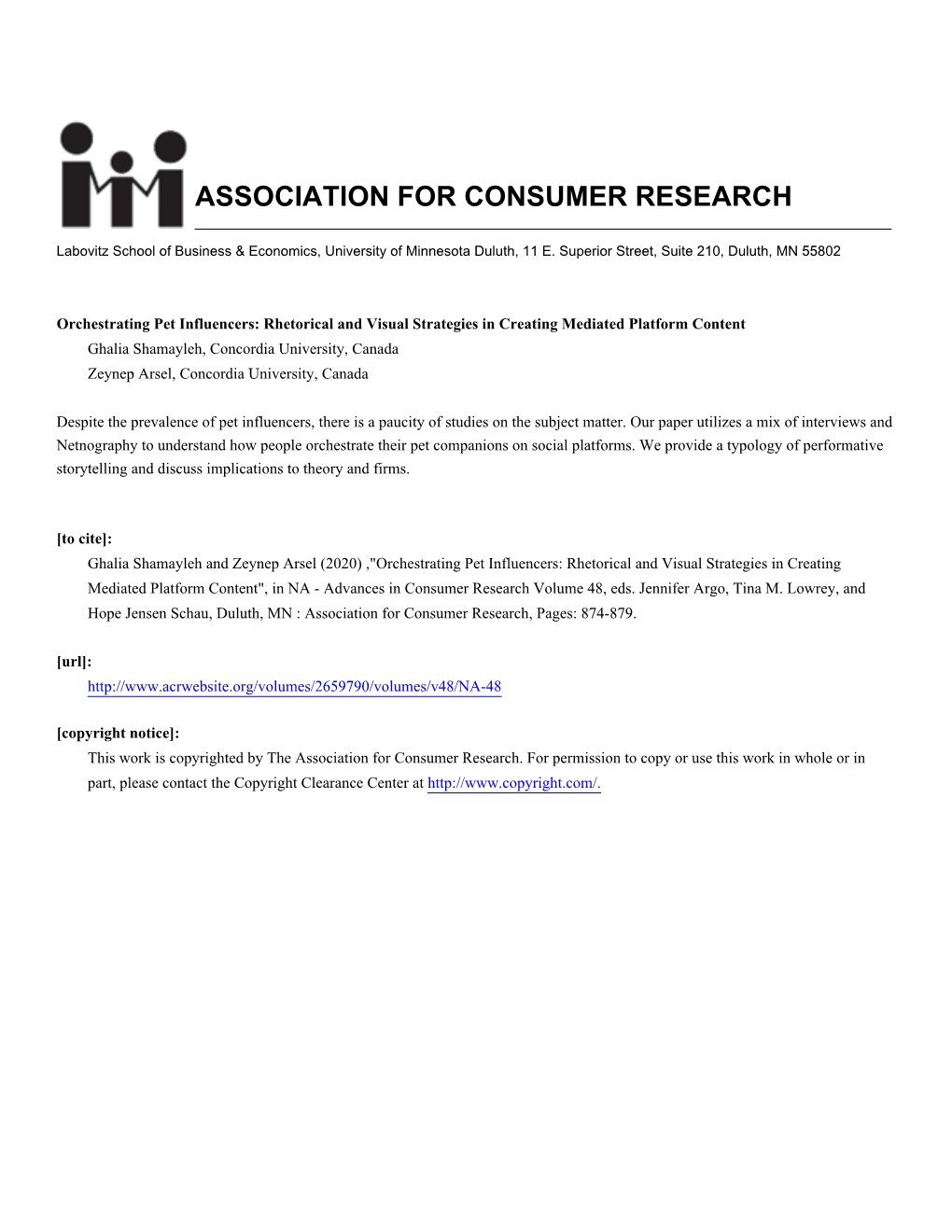 Association for Consumer Research