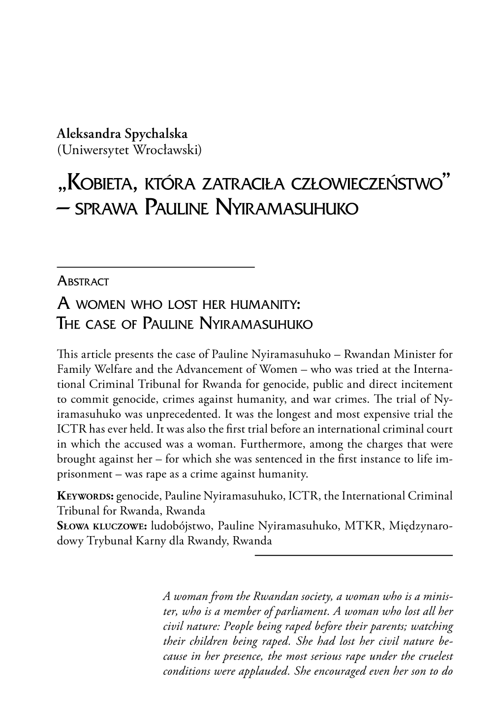 „Kobieta, Która Zatraciła Człowieczeństwo – Sprawa Pauline