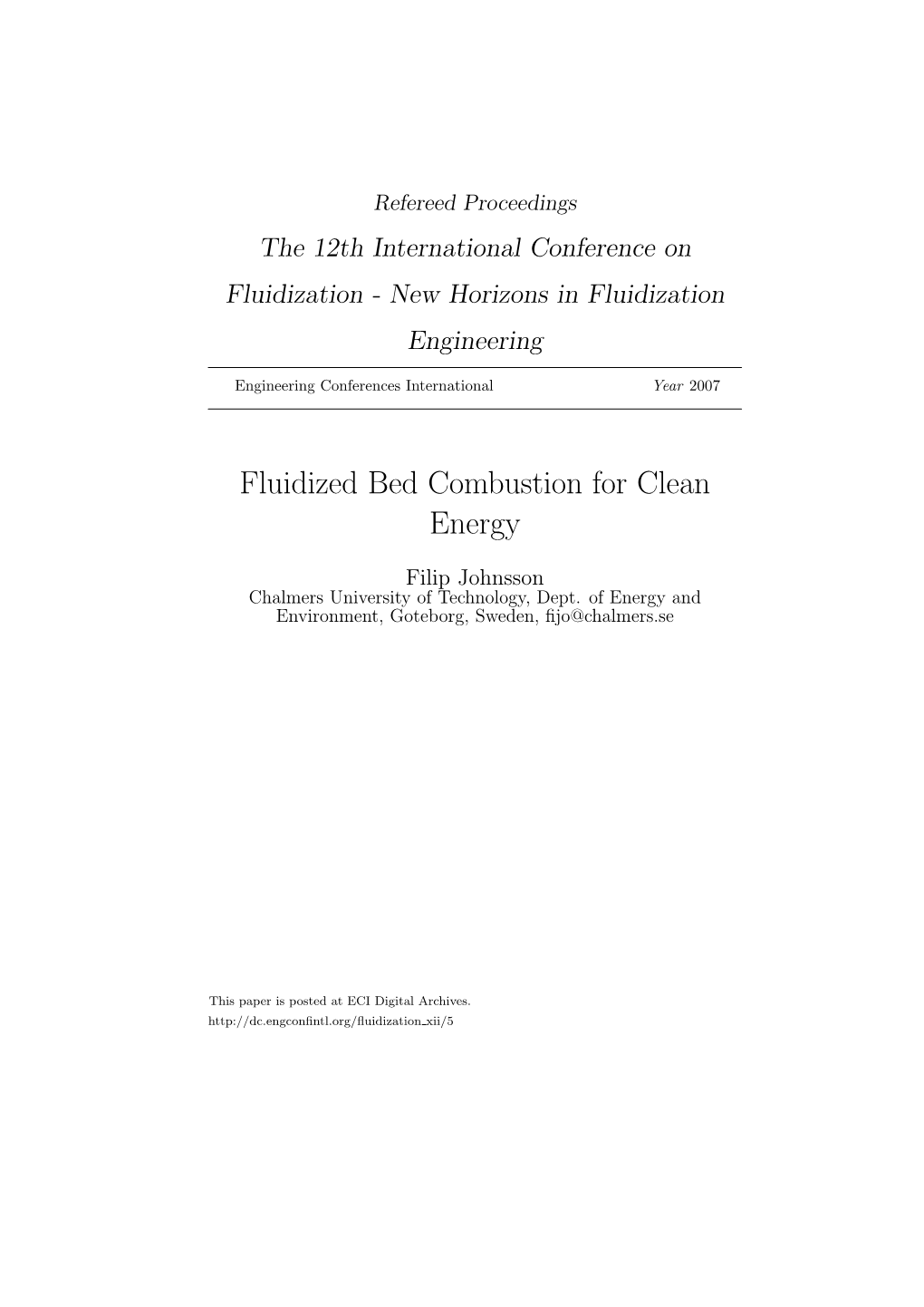 Fluidized Bed Combustion for Clean Energy