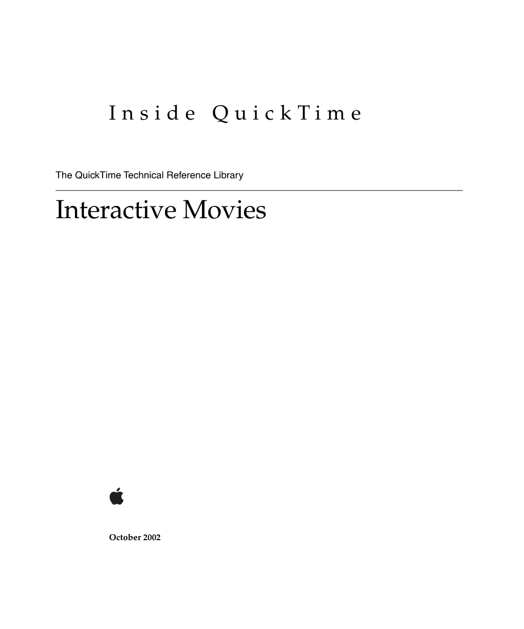 Inside Quicktime: Interactive Movies