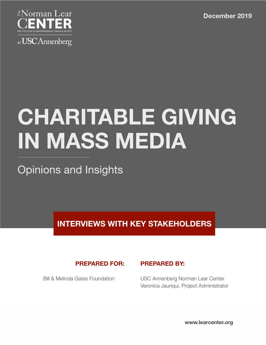 Charitable Giving in Mass Media: Opinions & Insights