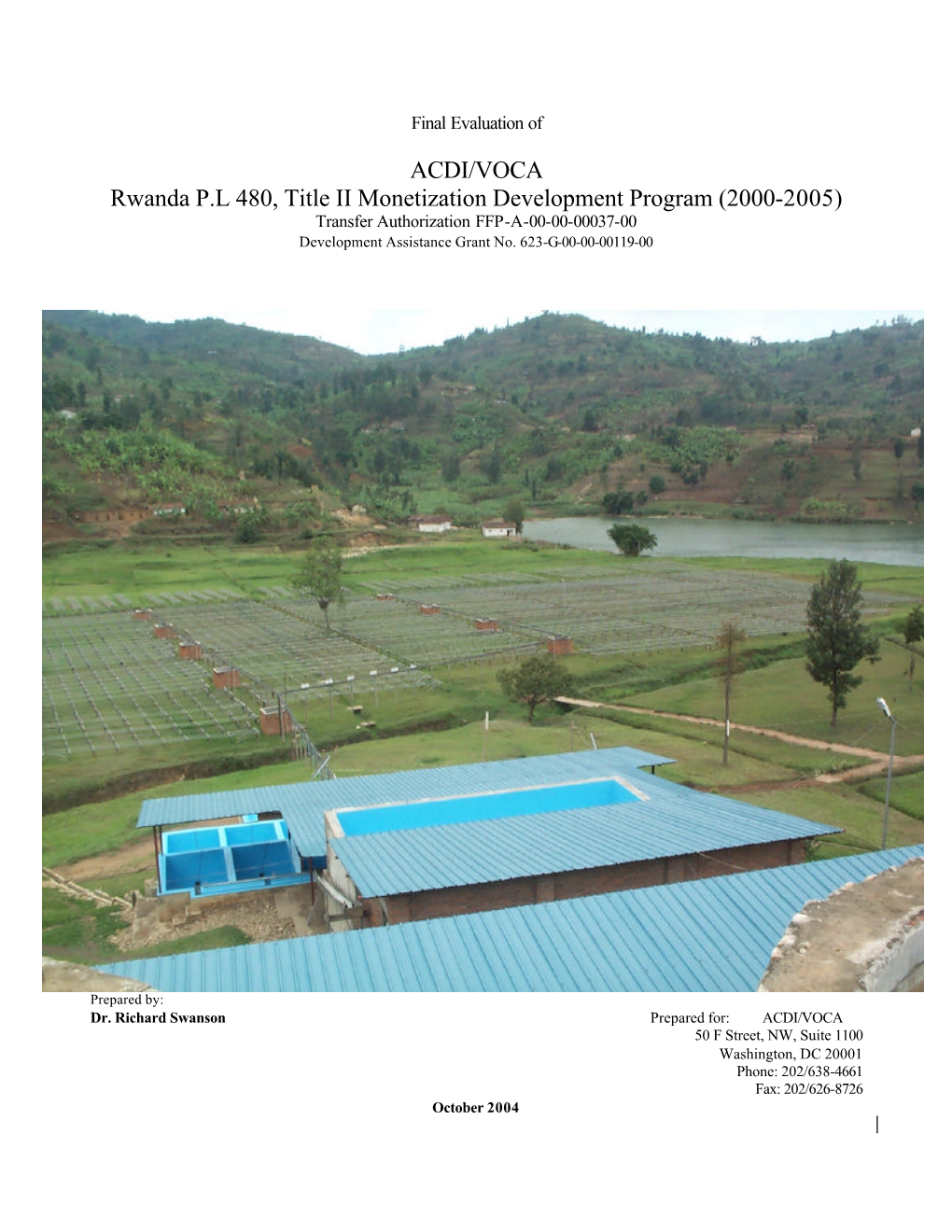 ACDI/VOCA Rwanda PL 480, Title II Monetization Development Program