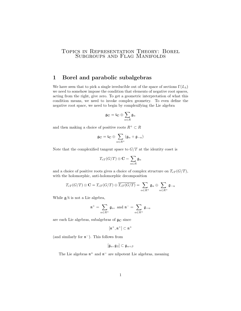 Borel Subgroups and Flag Manifolds