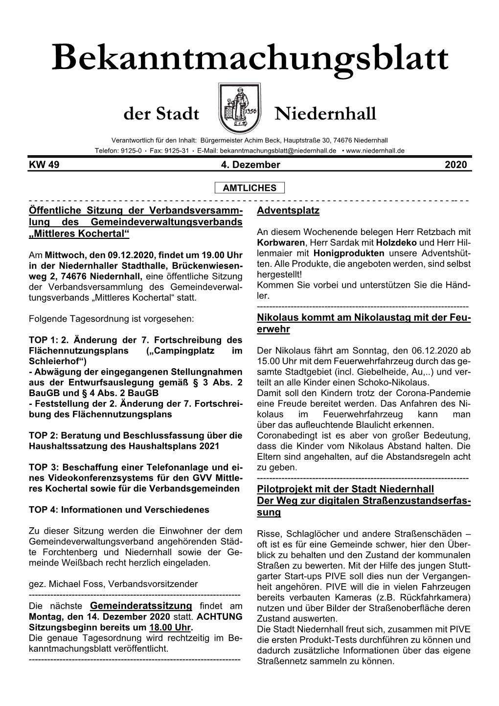 Bekanntmachungsblatt