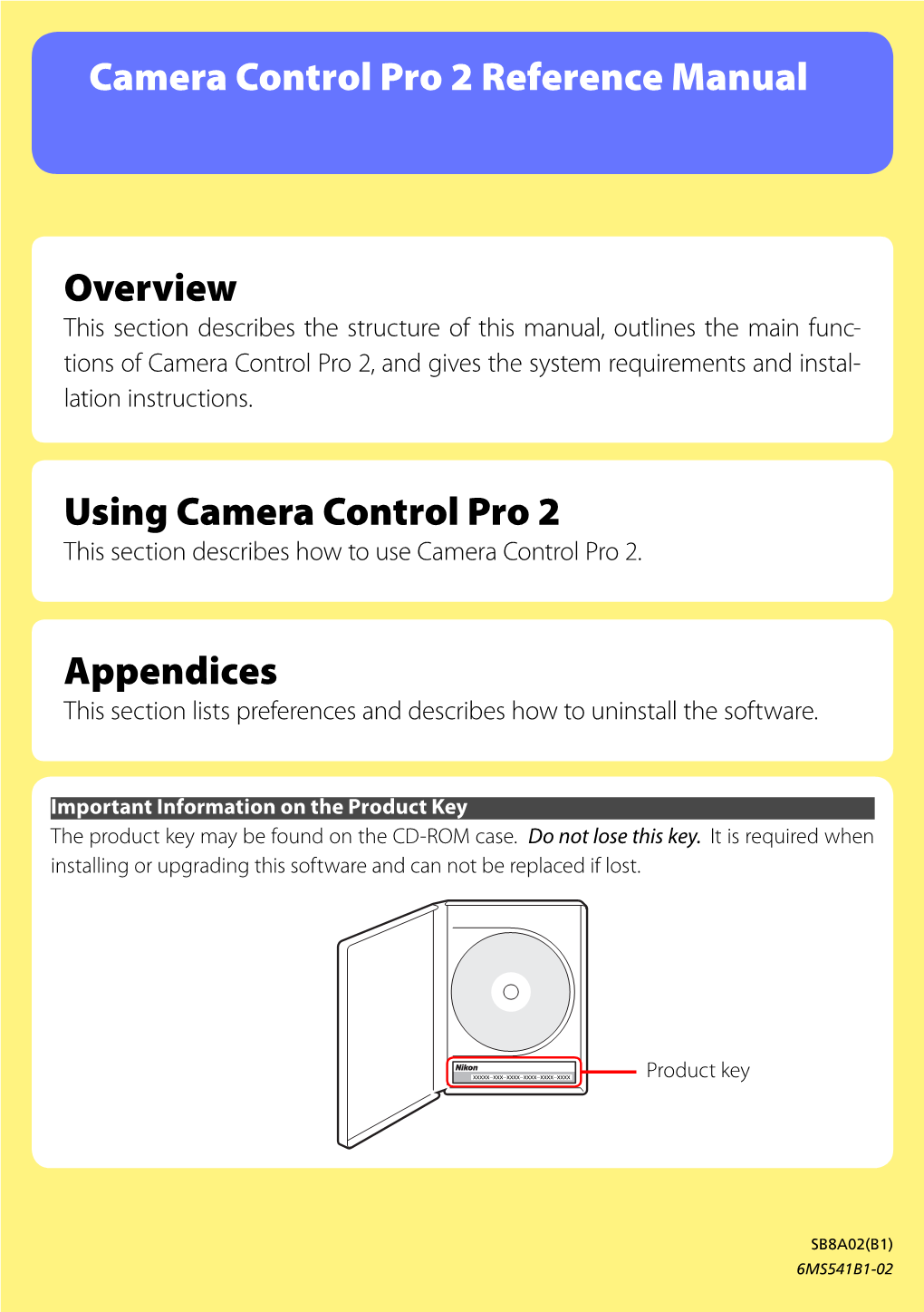 Camera Control Pro 2 Reference Manual Overview Using Camera