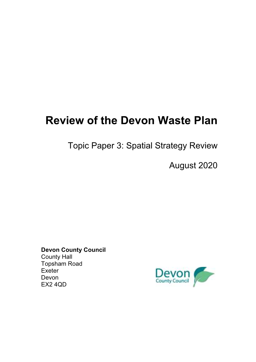 Review of the Devon Waste Plan