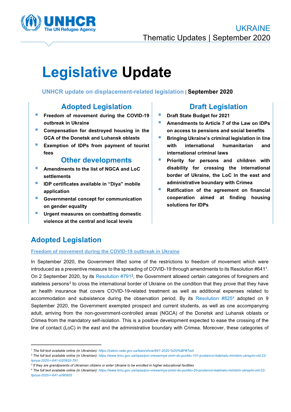 Legislative Update