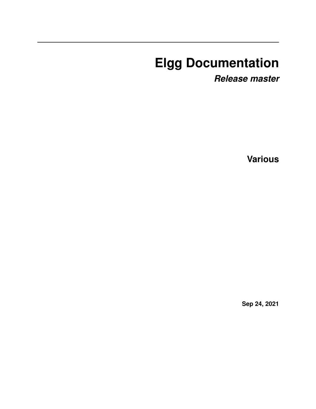 Elgg Documentation Release Master