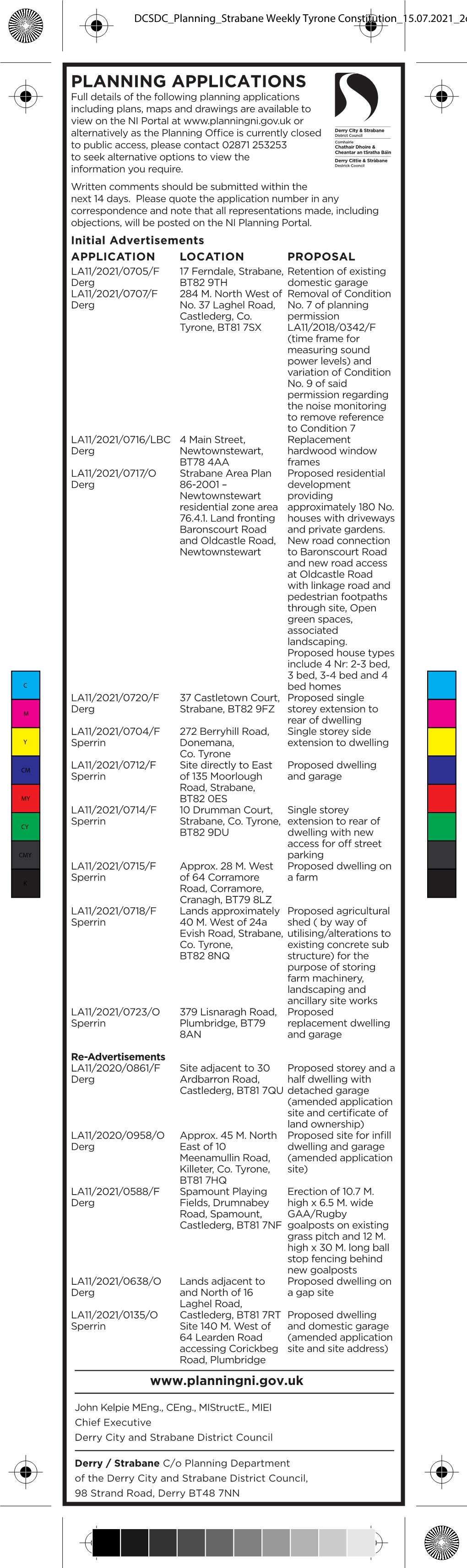 DCSDC Planning Strabane Weekly Tyrone Constitution 15.07.2021 2Clms X 270Mm Draft 1.Pdf 1 05/07/2021 19:02:05