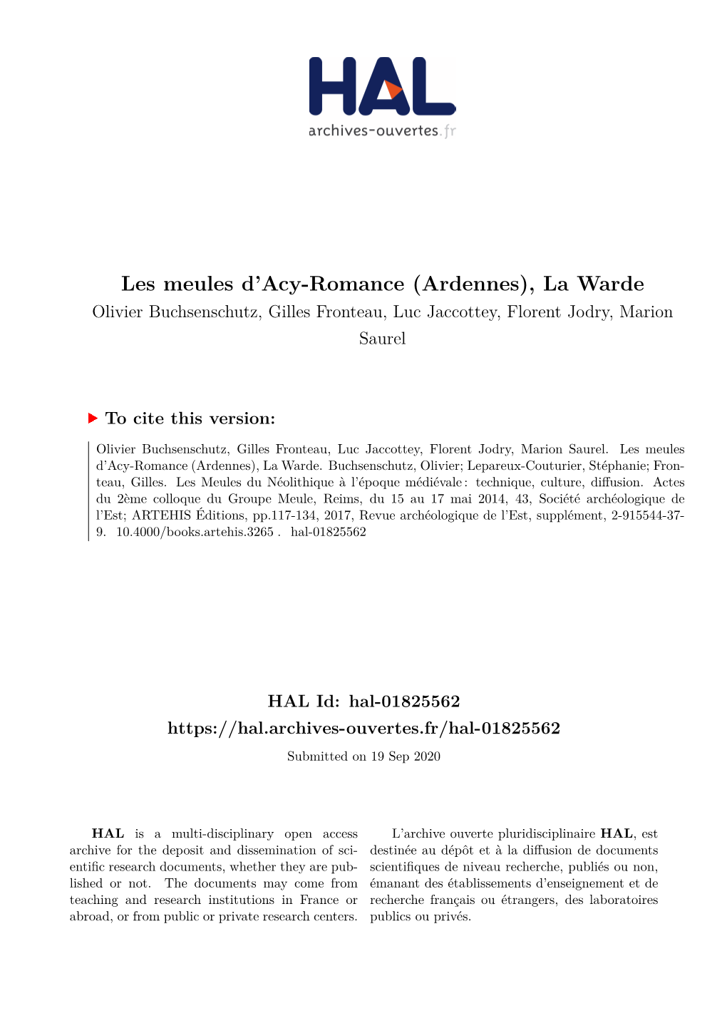 Les Meules D'acy-Romance (Ardennes)