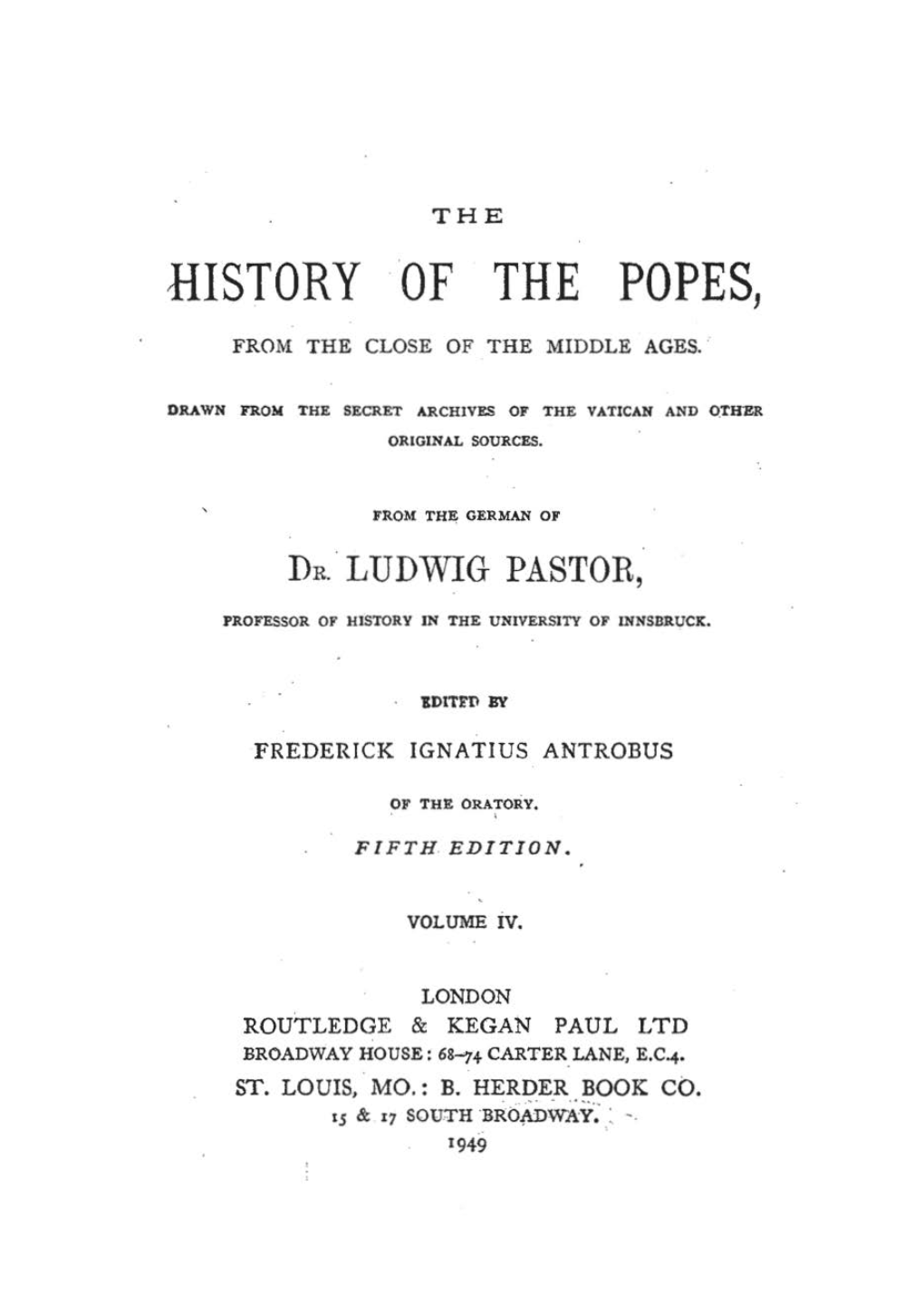 HISTORY ·Op the POPES