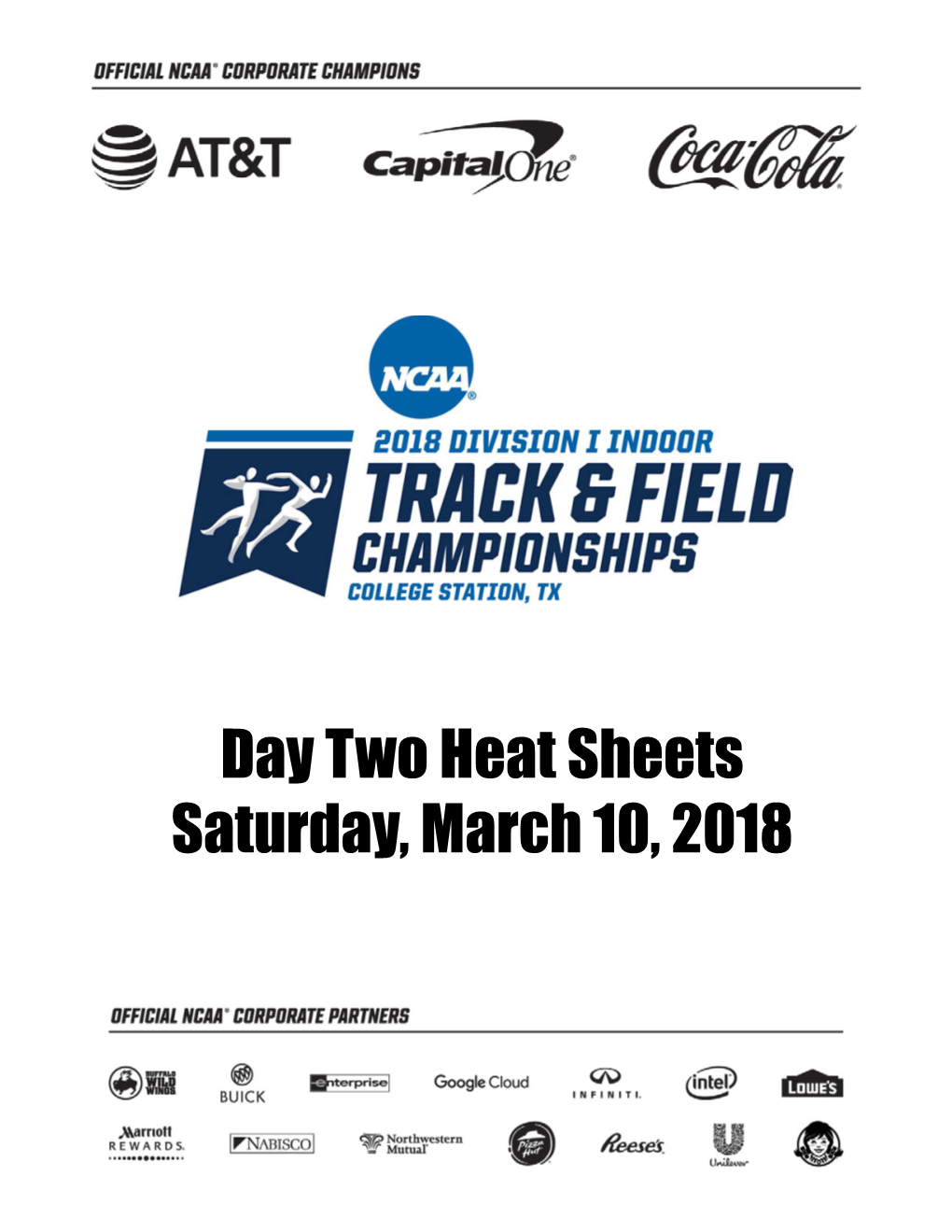 Day Two Heat Sheets Saturday, March 10, 2018 Flash Results, Inc