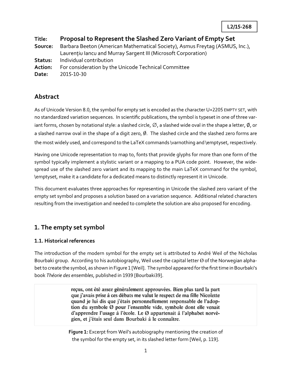 Proposal to Represent the Slashed Zero Variant of Empty