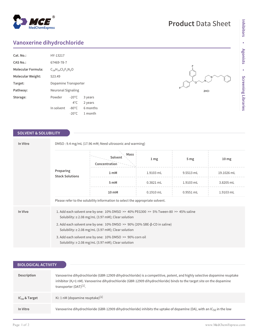 Product Data Sheet