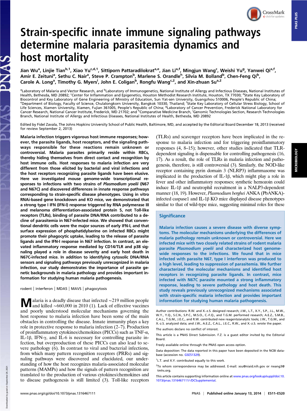 Strain-Specific Innate Immune Signaling Pathways Determine