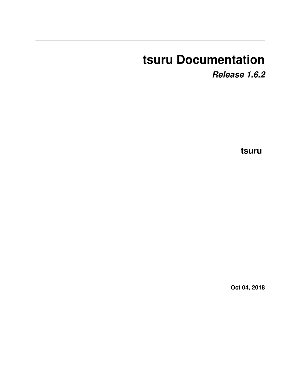Tsuru Documentation Release 1.6.2