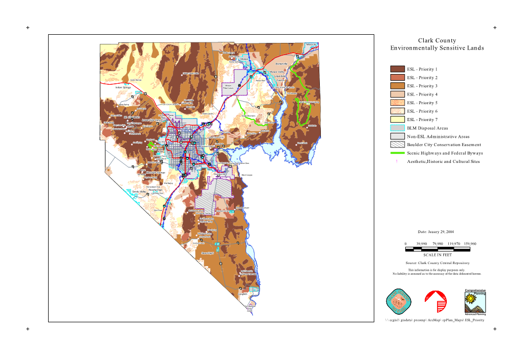 Clark County Environmentally Sensitive Lands Double Canyon !( Arrow Canyon !( !( Moapa Muddy Spring Bunkerville