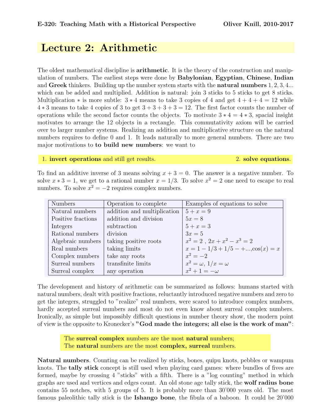 Lecture 2: Arithmetic