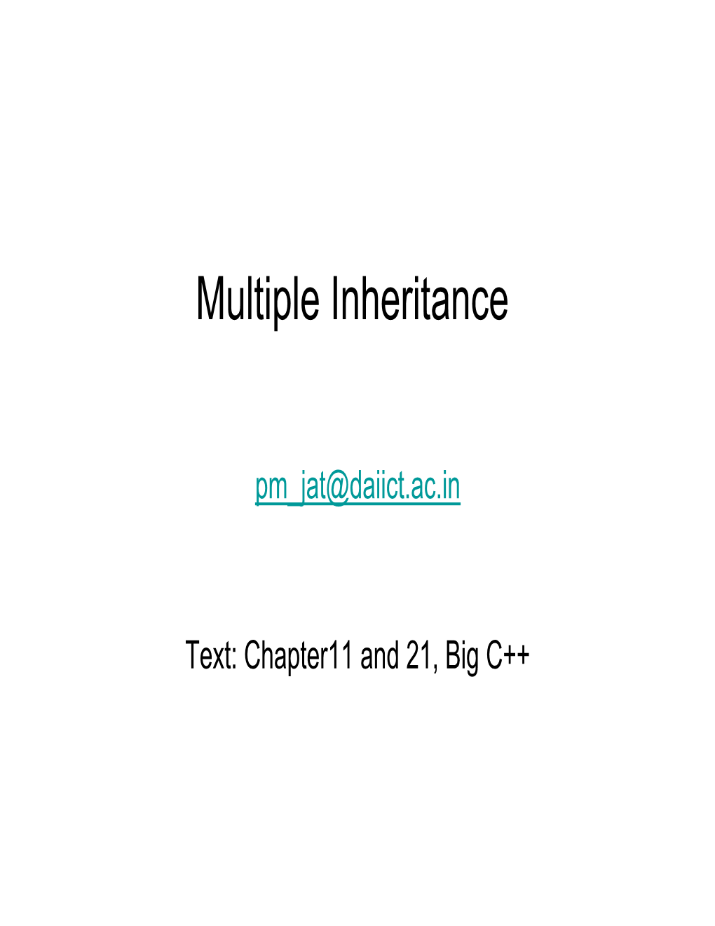 Multiple Inheritance