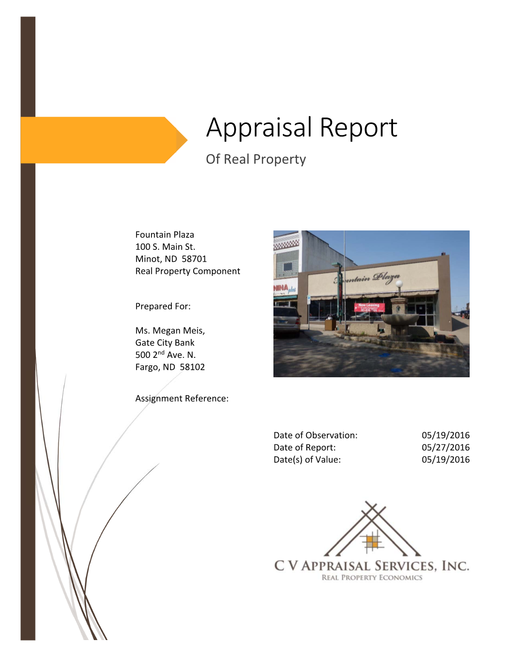 Appraisal Report of Real Property