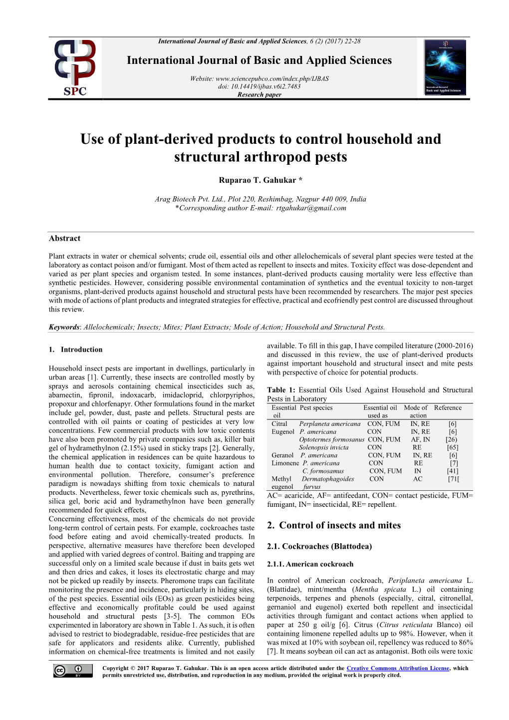 Use of Plant-Derived Products to Control Household and Structural Arthropod Pests