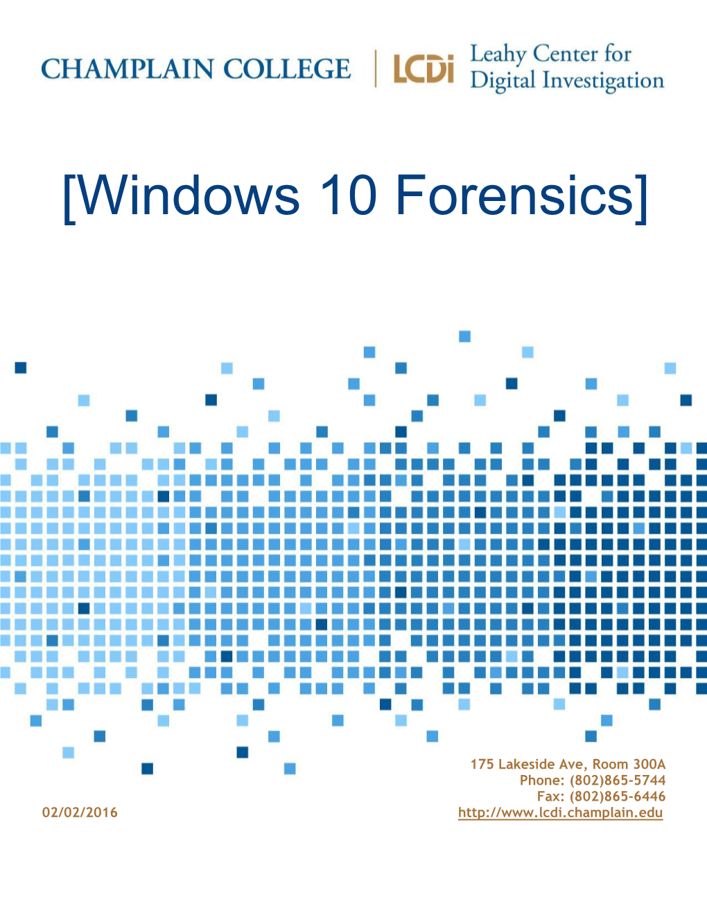 Windows 10 Forensics]