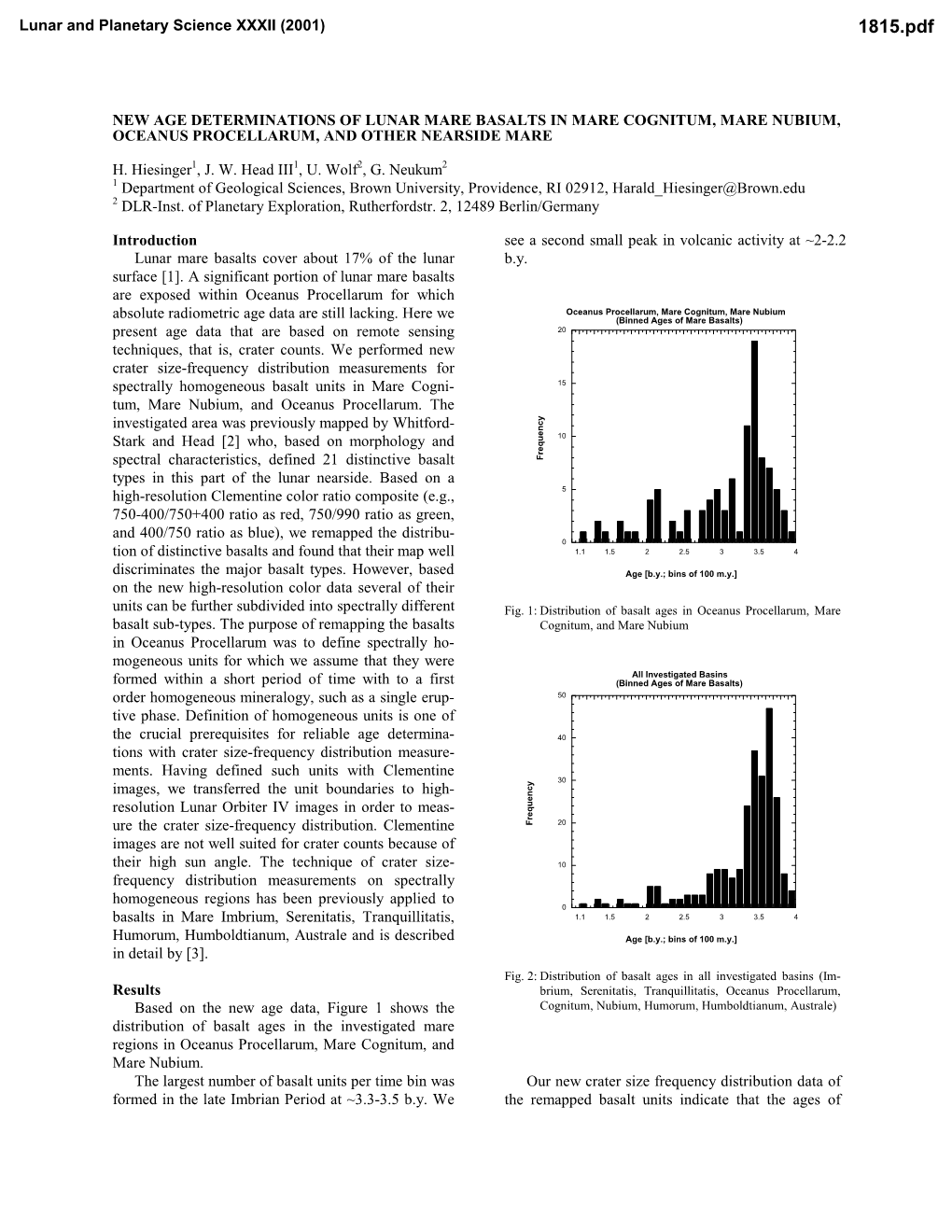 Lunar and Planetary Science XXXII (2001) 1815.Pdf