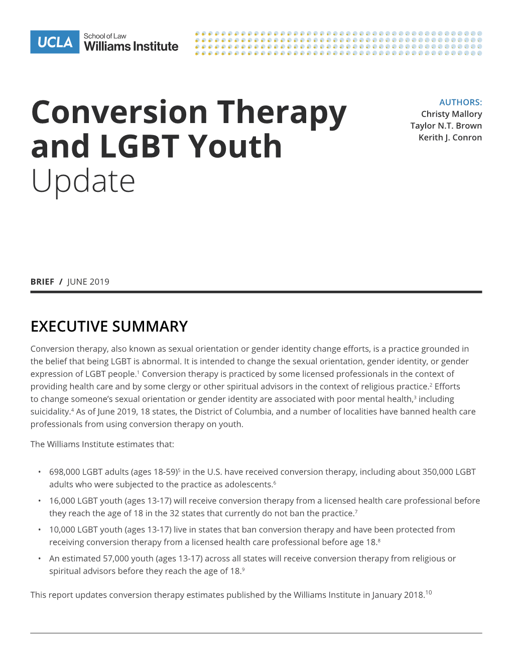 Conversion Therapy and LGBT Youth Update