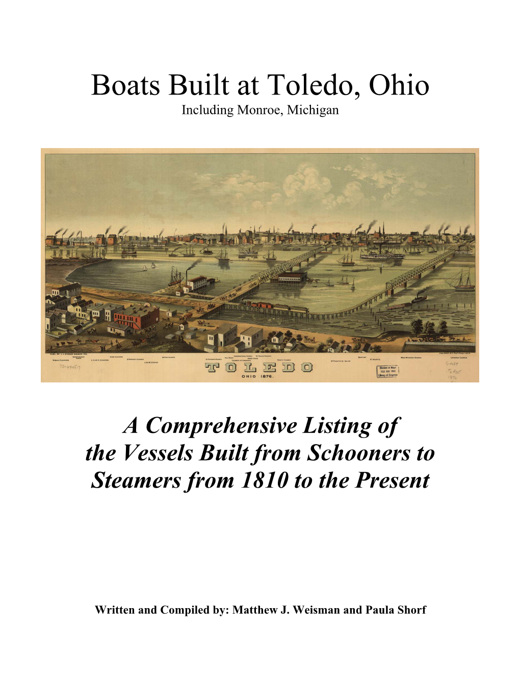 Boats Built at Toledo, Ohio Including Monroe, Michigan