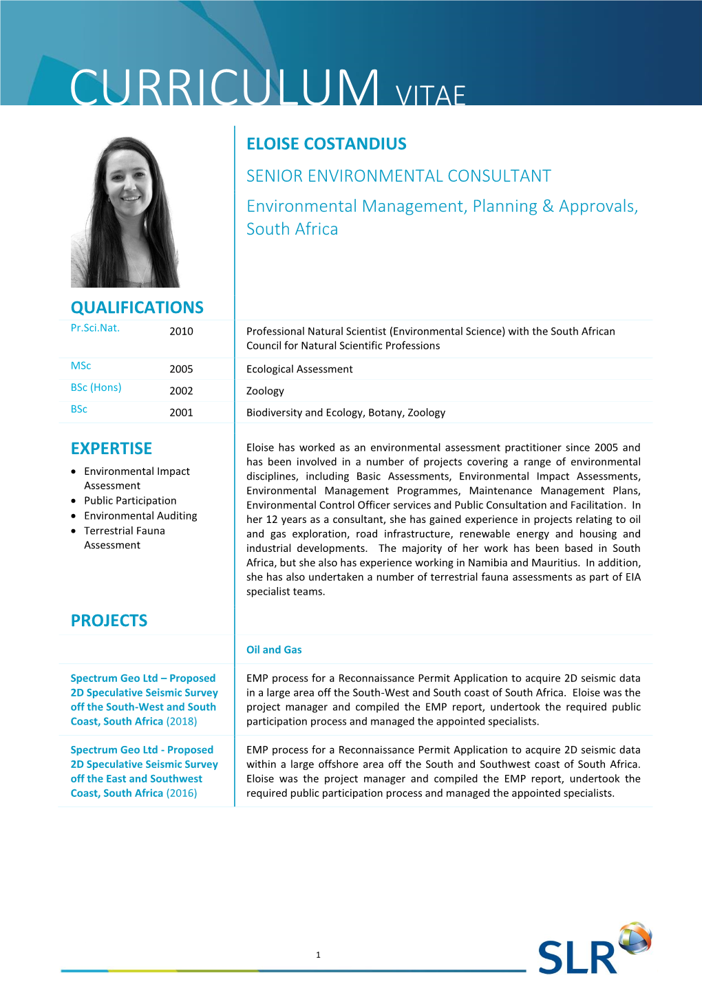 SLR CV Template