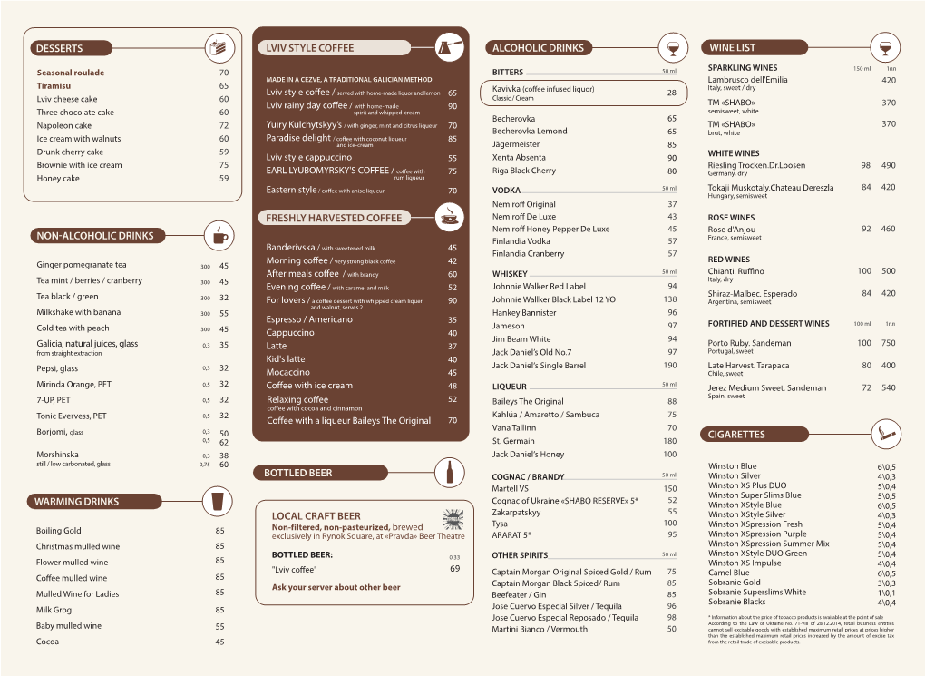 Bottled Beer Desserts Non Alcoholic Drinks Alcoholic