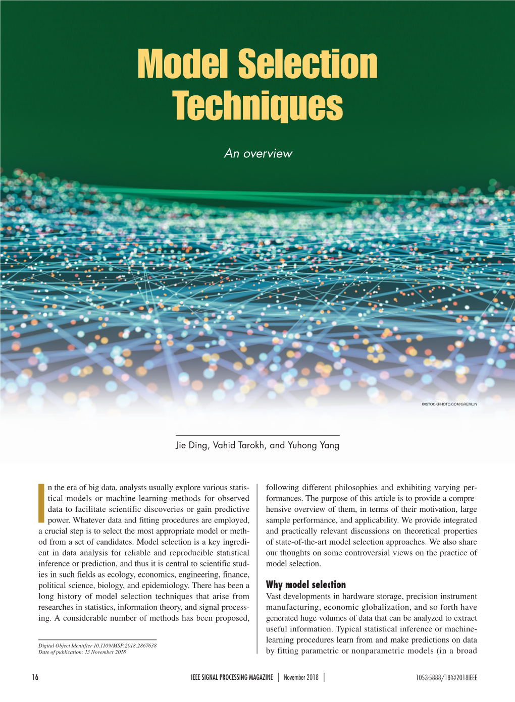 Model Selection Techniques: an Overview