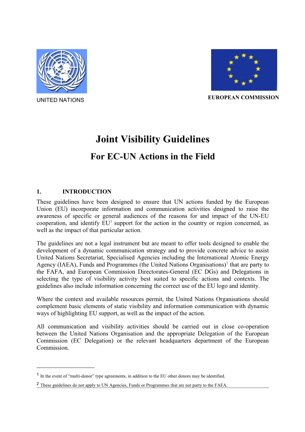 For EC-UN Actions in the Field